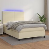  box spring s madracem LED krem 140x190cm od umjetne kože | shoptok.hr