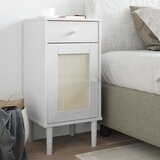vidaXL Noćni ormarić SENJA izgled ratana bijeli 40x35x80 cm borovina | shoptok.hr