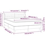  Krevet s oprugama i madracem krem 140x200 cm od tkanine | shoptok.hr