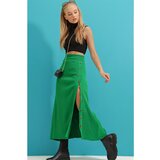 Trend Alaçatı Stili Women's Green Button Detailed Knitwear Skirt Cene