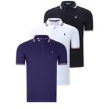 Dewberry TRIPLE SET T8594 MENS T-SHIRT-BLACK-WHITE-PURPLE Cijene
