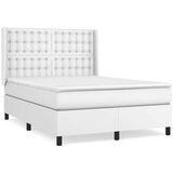  Box spring postelja z vzmetnico bel 140x200 cm umetno usnje, (20900991) | Shoptok.si
