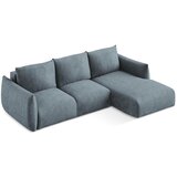 Makamii Plava sklopiva kutna garnitura od šenila (s desnim kutom/s ležaljkom) Leila – | shoptok.hr