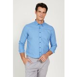 ALTINYILDIZ CLASSICS Men's Blue Slim Fit Slim Fit Buttoned Collar Flannel Lumberjack Winter Shirt Cene