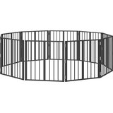 Vrata za pse 10 pcs Crna 60 x 60 cm Cinkani čelik | Shoptok.si
