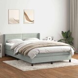 vidaXL Box spring postelja z vzmetnico svetlo siva 160x210 cm žamet | Shoptok.si