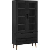  Vitrinski ormar od stakla Crna 90 x 35 x 175 cm | shoptok.hr