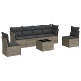 Maison Chic Seti vrtnega pohištva - Vrtna garnitura - Vrtni pohištvo set 7-delna z blazinami siv poli ratan, (21803052) | Shoptok.si