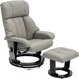 HOMCOM sprostitveni sedež z nogarno umetno usnje 76Š x 80G x 102V cm Siv, (5000242880) | Shoptok.si