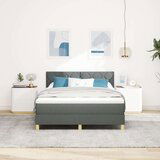 vidaXL Krevet s oprugom s madracem Tamno siva 140x200 cm Tkanina | shoptok.hr