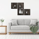 Aberto Design set zidne dekoracije Cat Family Set, 3 komada, Crna | ePonuda.com