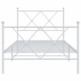 Metalni okvir kreveta uzglavlje i podnožje bijeli 90 x 200 cm | shoptok.hr