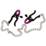 Bad Kitty - stezaljke za bradavice s lancem (ljubičasto-crna) | shoptok.hr