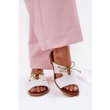 Zazoo Leather Women's Slippers On Flat Heel White 3022 | Shoptok.si
