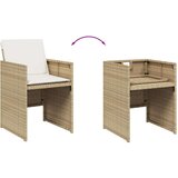  Vrtna jedilna garnitura 11-delna z blazinami bež poli ratan, (21165660) | Shoptok.si
