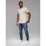 Ombre Men's cotton t-shirt with contrasting thread - white | Shoptok.si