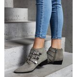Gemre Green decorative ankle boots with low block heel Forever | shoptok.hr