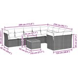  10-dijelni set vrtnih sofa s jastucima crni od poliratana | shoptok.hr