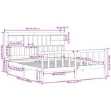 vidaXL Knjižna postelja brez vzmetnice vošč. rjava 180x200 cm borovina | Shoptok.si