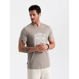Ombre Men's motorcycle style printed t-shirt - ash | Eponuda.ba
