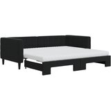  Dnevni krevet na razvlačenje s madracima crni 90x190 cm baršun | shoptok.hr