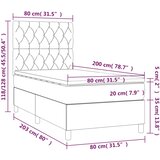  box spring s madracem LED tamnosivi 80 x 200 cm tkanina | shoptok.hr