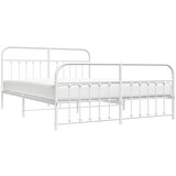  Metalni okvir kreveta uzglavlje i podnožje bijeli 183x213 cm | Eponuda.com