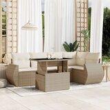 vidaXL 6-dijelni set vrtnih sofa s jastucima bež od poliratana | shoptok.hr