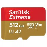 Sandisk memorijska kartica extreme microsdxc 512GB + sd adapter + rescuepro deluxe 160MB/s A2 C10 V30 uhs-i U3 Cene