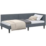  Kutni okvir kreveta Tamno siva 90 cm x 190 cm Baršun | shoptok.hr
