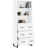  Visoka komoda bijela 69,5x34x180 cm konstruirano drvo | shoptok.hr
