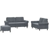  3-dijelni set sofa s jastucima tamnosivi baršunasti | shoptok.hr