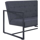 In Kavč dvosed z naslonjali za roke temno siv jeklo in blago | Shoptok.si