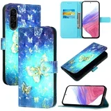 Eleganten etui ovitek za Samsung A36 in A56, Zlat metulj
