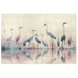  Plakat - Birds by the Lake - herons painted in watercolor in a delicate gray-pink palette 30x21 Bez okvira | shoptok.hr