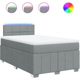 vidaXL Boxspring postelja z vzmetnico svetlo siva 120x190 cm blago, (21308102) | Shoptok.si