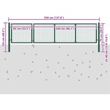  Vrtna vrata Čelik 350x75 cm Zelena | shoptok.hr