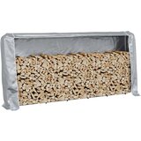 vidaXL Stalak za drva za ogrjev s kišnim pokrivačem 300x25x150 cm | shoptok.hr