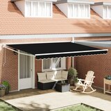 vidaXL avtomatska retraktibilna tenda Črna 450x300 cm, tenda za zamenjavo tkanine za okvir 4,5x3 m Črna Cene