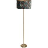 QAZQA Vloerlamp messing met ovale velours kap blad design 50cm - Simplo Cene