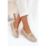 Boto Women's moccasins with perforated pattern and lacing beige Mirisa | Shoptok.si