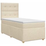  Boxspring krevet s madracem Krem 90 x 190 cm Tkanina - Krem 90 x 190 cm Prošiveno gumbima | shoptok.hr