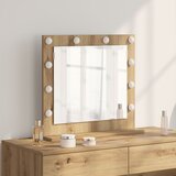 vidaXL Ogledalo za Šminku Umjetnički Hrast Drvo, Staklo 60 x 55 x 18 cm | shoptok.hr