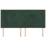  Uzglavlje 4 kom tamnozeleni 90x5x78/88 cm baršunasti | shoptok.hr