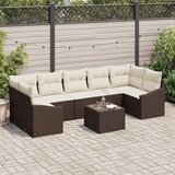  Set sofe s jastukom Smeđa i krem 55 x 55 x 37 cm poliratan | shoptok.hr