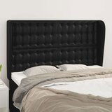  Uzglavlje s ušima crno 147x23x118/128 cm od umjetne kože | shoptok.hr