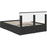  Krevetna konstrukcija Crna 140 x 200 cm Konstruirano drvo | shoptok.hr