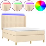  Krevet box spring s madracem LED krem 140x200 cm od tkanine | shoptok.hr