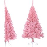  Umjetna polovica božićnog drvca sa stalkom ružičasta 150 cm PVC | shoptok.hr