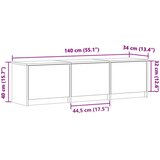 TV omarica z LED Bela 140 x 34 x 40 cm Konstruiran les, (5000137139) | Shoptok.si